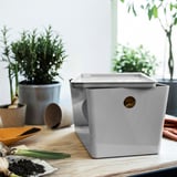 KUGGIS Box with lid, light grey, 18x26x15 cm