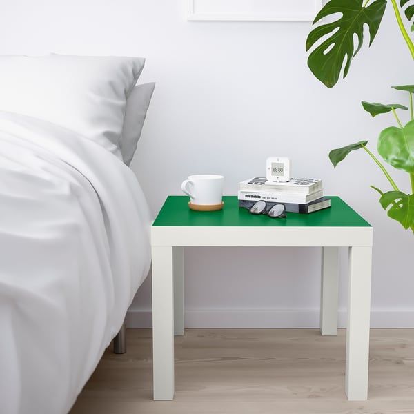 LACK Side table, white/green, 55x55 cm IKEA