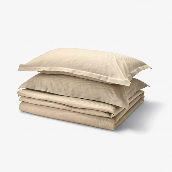 LÄKEVÄNDEROT Duvet cover and 2 pillowcases, beige, 240x220/50x80 cm