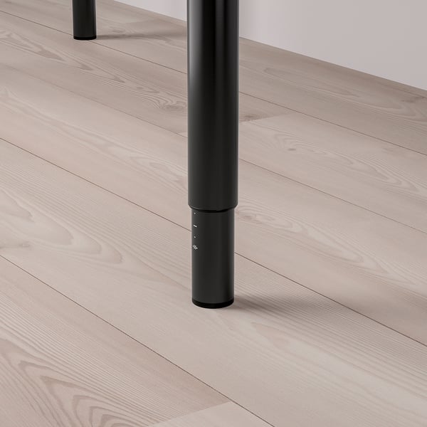 LAGKAPTEN / OLOV Desk, white stained oak effect/black, 120x60 cm