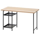 LAGKAPTEN / SPÄND Desk, white stained oak effect/black, 120x60 cm