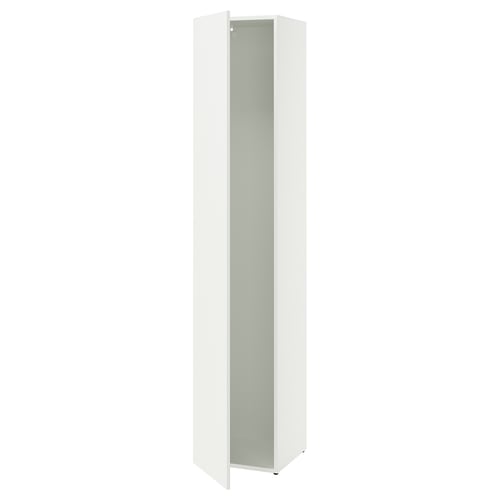 White LASTARE cabinet with frosted glass door, particleboard & plastic, alone against white background.
