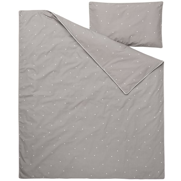 LENAST Duvet cover 1 pillowcase for cot, dot pattern, 110x125/35x55 cm