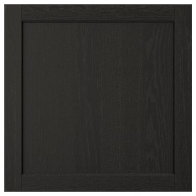 LERHYTTAN Door, black stained, 60x60 cm
