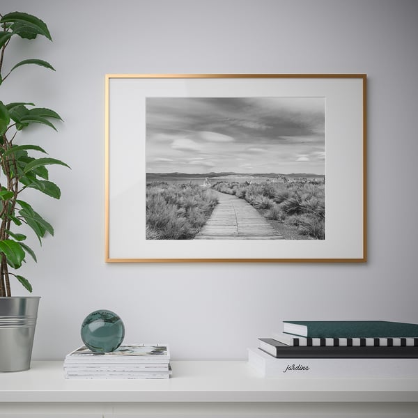 LOMVIKEN Frame, gold-colour, 50x70 cm