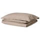 LUKTJASMIN Duvet cover and pillowcase, grey-beige, 150x200/50x80 cm