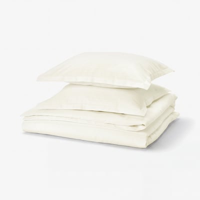 LUKTVICKER Duvet cover and 2 pillowcases, white, 200x230/50x80 cm