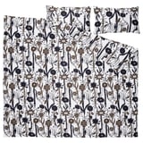 LUNDSKAFTING Duvet cover and 2 pillowcases, white/black/brown, 200x230/50x80 cm