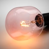 LUNNOM LED bulb E26 80 lumen, tube-shaped/pink clear glass, 120 mm