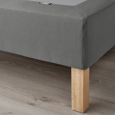 LYNGÖR Slatted mattress base, incl leg/dark grey, 120x200 cm