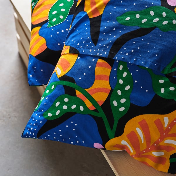 MÄVINN Cushion cover, multicolour/floral pattern, 50x50 cm