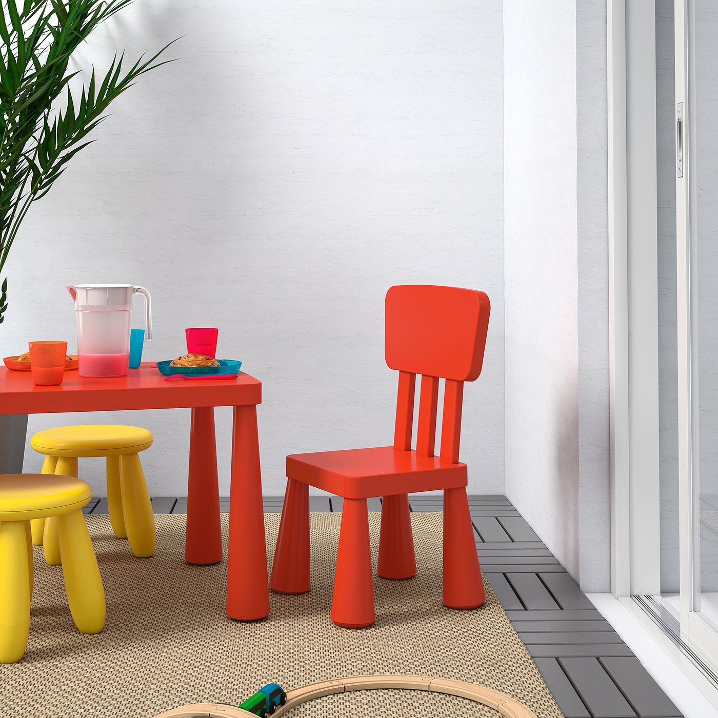 mammut children s chair in outdoor red ikea