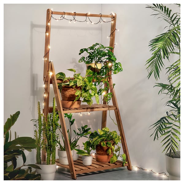 MANNAASK Plant stand with hanger, indoor/outdoor acacia, 140 cm