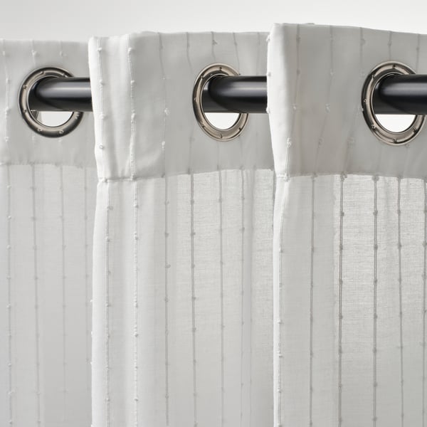 MATILDA Sheer curtains, 1 pair, white/with eyelets, 145x250 cm