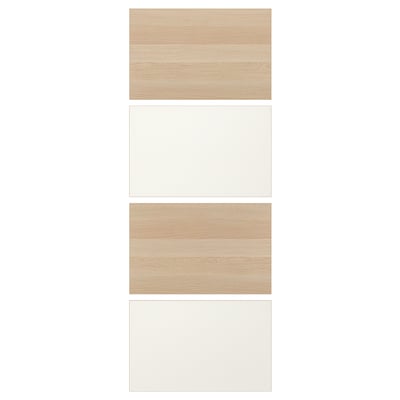 MEHAMN 4 panels for sliding door frame, white stained oak effect/white, 75x201 cm