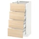 METOD Base cab 4 frnts/4 drawers, white Maximera/Askersund light ash effect, 40x37x80 cm