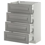 METOD Base cab 4 frnts/4 drawers, white Maximera/Bodbyn grey, 60x37x80 cm