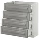 METOD Base cab 4 frnts/4 drawers, white Maximera/Bodbyn grey, 80x37x80 cm