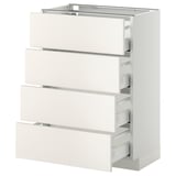 METOD Base cab 4 frnts/4 drawers, white Maximera/Veddinge white, 60x37x80 cm