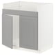 METOD Base cab f HAVSEN double bowl sink, white/Bodbyn grey, 80x60x80 cm