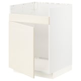 METOD Base cab f HAVSEN single bowl sink, white/Bodbyn off-white, 60x60x80 cm