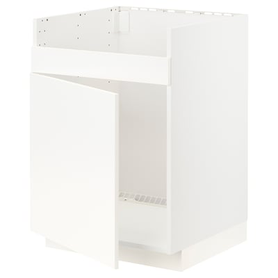 METOD Base cab f HAVSEN single bowl sink, white/Veddinge white, 60x60x80 cm