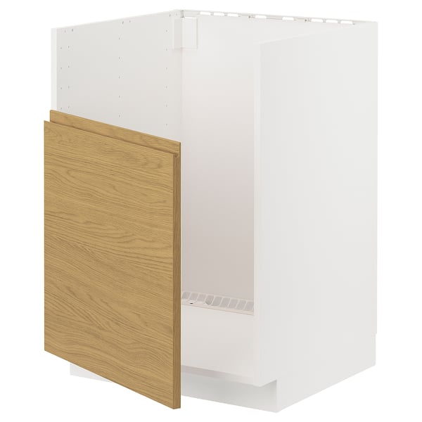METOD Base cab f TALLSJÖN sink, white/Voxtorp oak effect, 60x60x80 cm