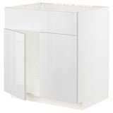 METOD Base cabinet f sink w 2 doors/front, white/Ringhult white, 80x60x80 cm