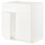METOD Base cabinet f sink w 2 doors/front, white/Veddinge white, 80x60x80 cm