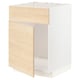 METOD Base cabinet f sink w door/front, white/Askersund light ash effect, 60x60x80 cm