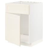 METOD Base cabinet f sink w door/front, white/Bodbyn off-white, 60x60x80 cm