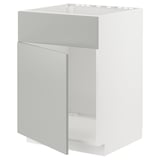 METOD Base cabinet f sink w door/front, white/Havstorp light grey, 60x60x80 cm