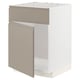 METOD Base cabinet f sink w door/front, white/Upplöv matt dark beige, 60x60x80 cm