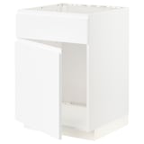 METOD Base cabinet f sink w door/front, white/Voxtorp matt white, 60x60x80 cm