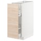 METOD Base cabinet/pull-out int fittings, white/Askersund light ash effect, 30x60x80 cm