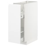 METOD Base cabinet/pull-out int fittings, white/Voxtorp high-gloss/white, 30x60x80 cm