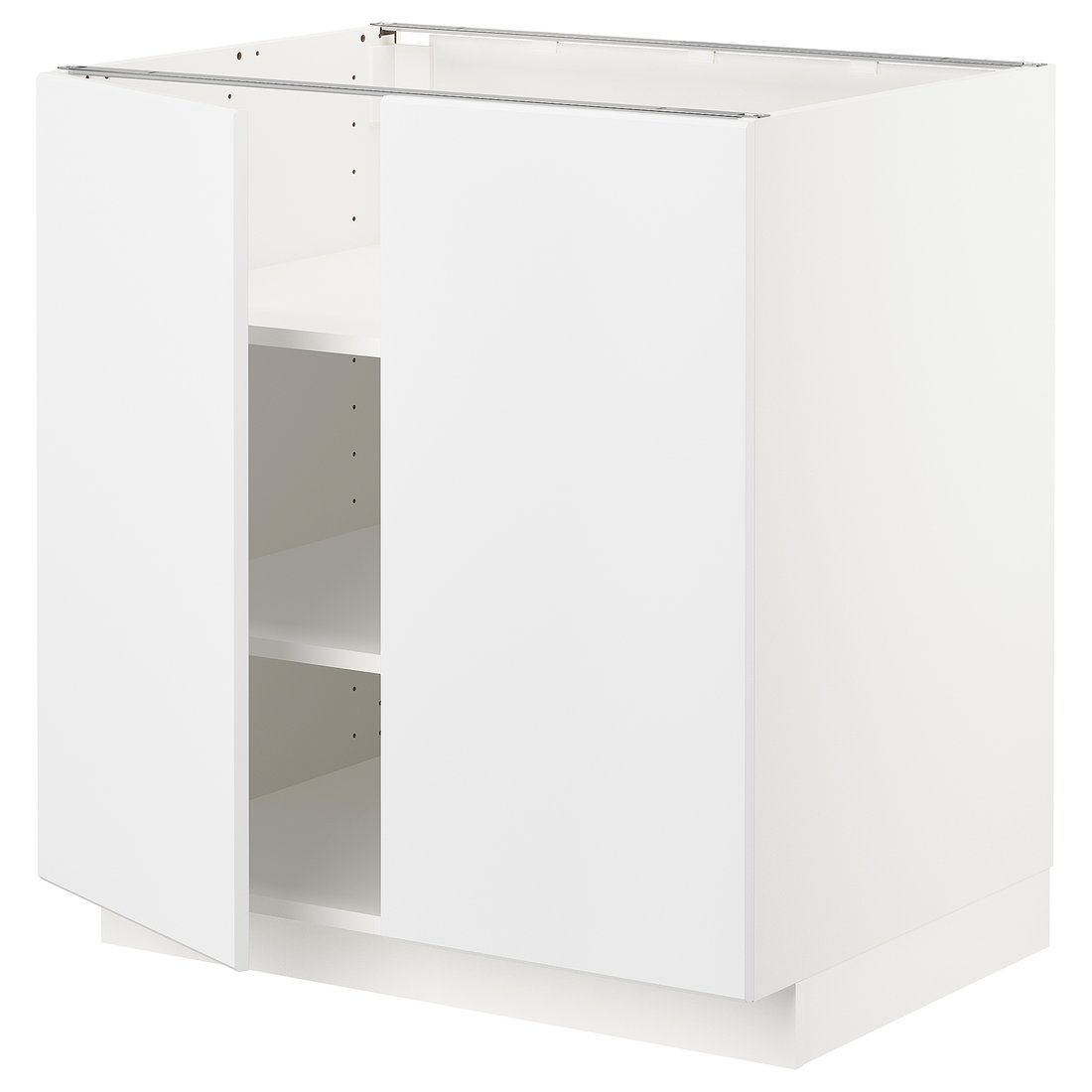 METOD Base with shelves/2 doors white, Kungsbacka matt white