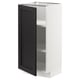 METOD Base cabinet with shelves, white/Lerhyttan black stained, 40x37x80 cm