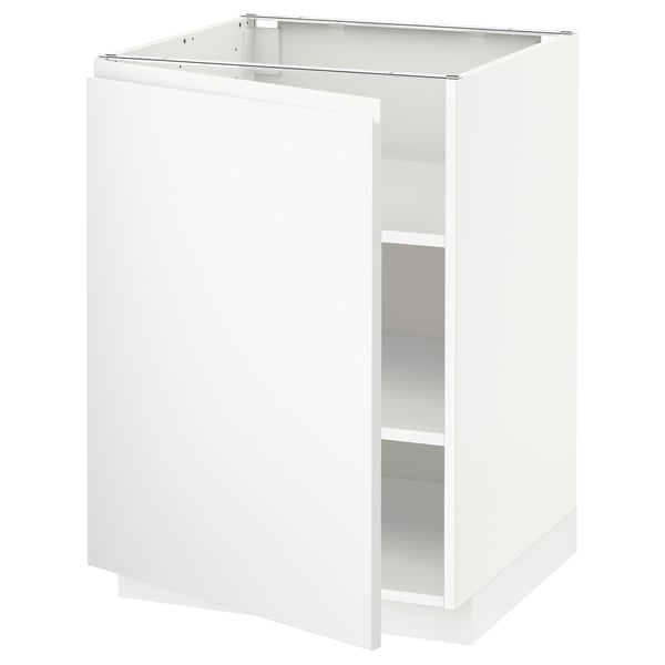 METOD Base cabinet with shelves, white/Voxtorp matt white, 60x60x80 cm