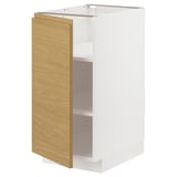METOD Base cabinet with shelves, white/Voxtorp oak effect, 40x60x80 cm