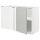 METOD Corner base cabinet with shelf, white/Havstorp light grey, 128x68x80 cm