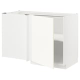 METOD Corner base cabinet with shelf, white/Vallstena white, 128x68x80 cm