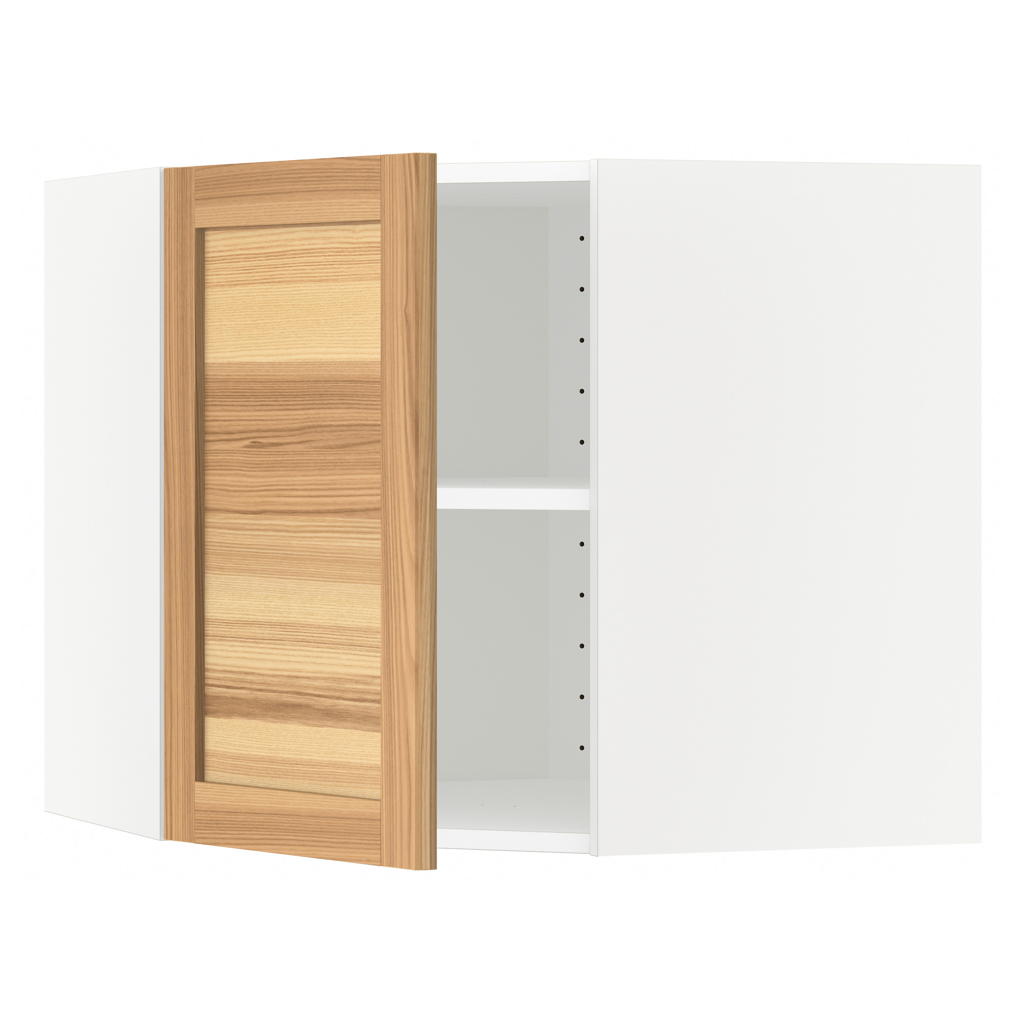 METOD Corner wall with shelves white/Torhamn ash IKEA