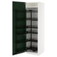 METOD High cabinet with pull-out larder, white/Havstorp deep green, 60x60x200 cm