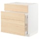 METOD / MAXIMERA Base cab f sink+3 fronts/2 drawers, white/Askersund light ash effect, 80x60x80 cm