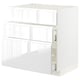 METOD / MAXIMERA Base cab f sink+3 fronts/2 drawers, white/Voxtorp high-gloss/white, 80x60x80 cm