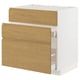 METOD / MAXIMERA Base cab f sink+3 fronts/2 drawers, white/Voxtorp oak effect, 80x60x80 cm