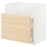 METOD / MAXIMERA Base cab f TALLSJÖN sink, white/Askersund light ash effect, 80x60 cm