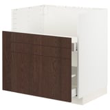 METOD / MAXIMERA Base cab f TALLSJÖN sink, white/Sinarp brown, 80x60 cm