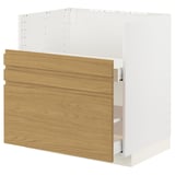 METOD / MAXIMERA Base cab f TALLSJÖN sink, white/Voxtorp oak effect, 80x60 cm